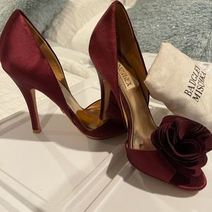 Badgley Mischka Satin Mahogany Pumps